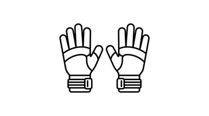 Fototapeta premium A pair of black and white line art goalkeeper gloves.