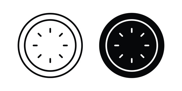 Cucumber slice icon symbol set in black and white. EPS10