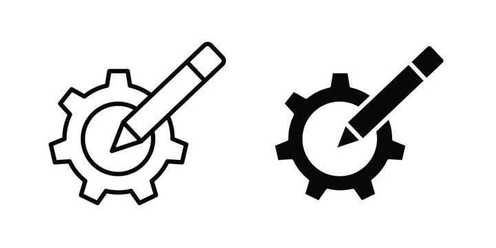 Customization icon symbol set in black and white. EPS10