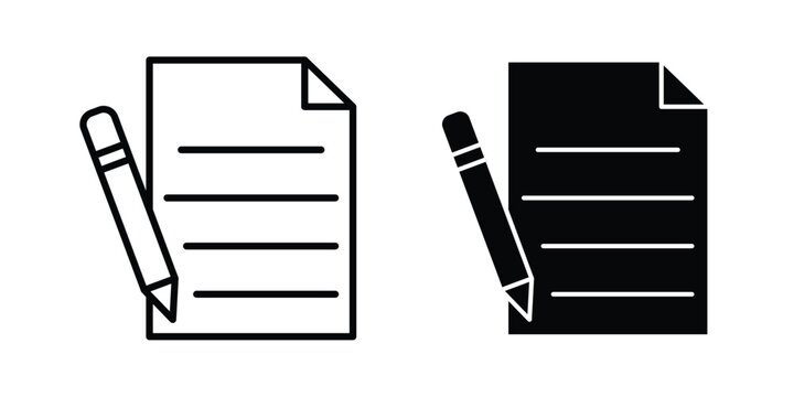 Declarations icon symbol set in black and white. EPS10