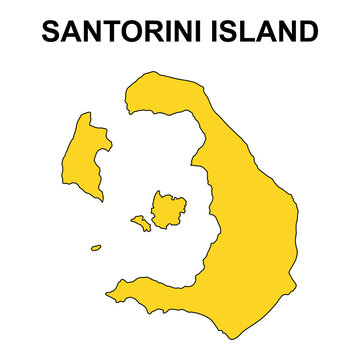 Santorini island map symbol shape, travel web flat concept icon vector illustration .