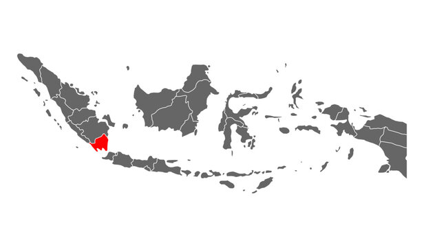 Indonesia detailed Lampung map shape, Flat web graphic concept icon symbol vector illustration .
