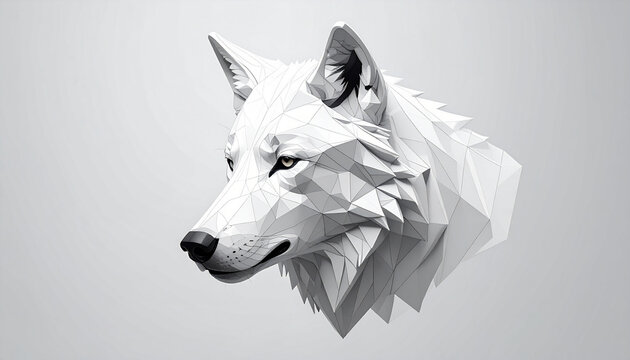 Geometric wolf head illustration