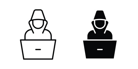 Hacker icon symbol set in black and white. EPS10 © Dan