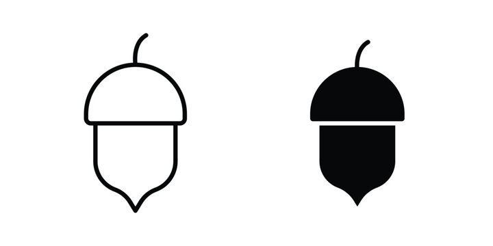 Hazelnut icon symbol set in black and white. EPS10