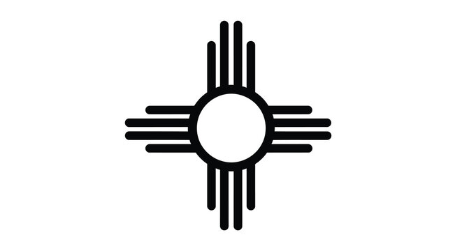 New Mexico Zia symbol silhouette against a white background