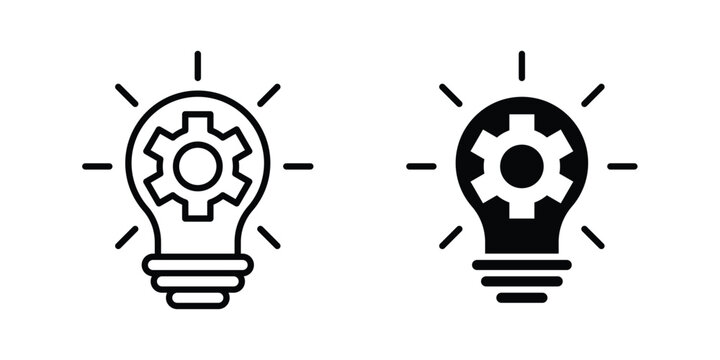 Innovation icon symbol set in black and white. EPS10