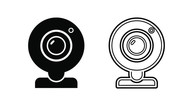 Webcam With Stand Black And White Silhouette