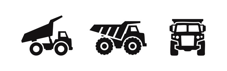 Heavy Mining Dump Truck Icons © Lili