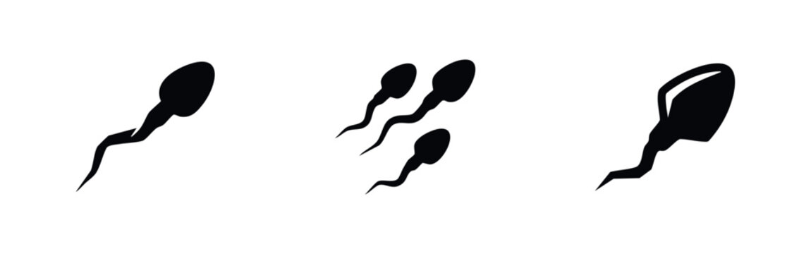 Human Sperm Cells and Male Fertility Icons