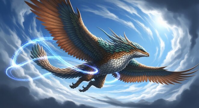 Fantasy bird flying sky