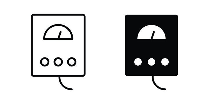 Meter icon symbol set in black and white. EPS10