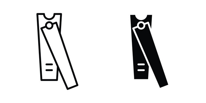 Nail clippers icon symbol set in black and white. EPS10