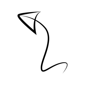 Abstract curved arrow with flowing tail