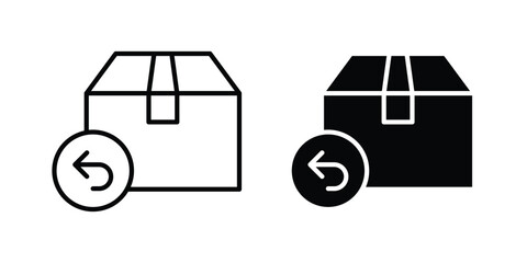 Return purchase icon symbol set in black and white. EPS10 © Dan