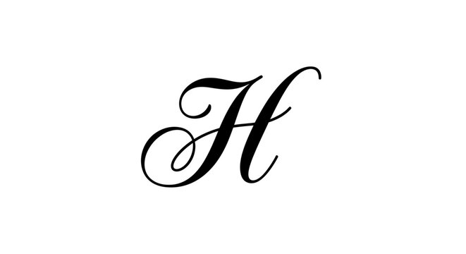 Elegant black letter h design on white background for graphic use