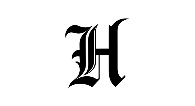 Elegant black letter h design on white background for various uses