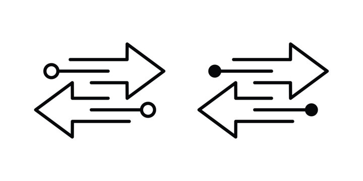Transfer arrows icon symbol set in black and white. EPS10