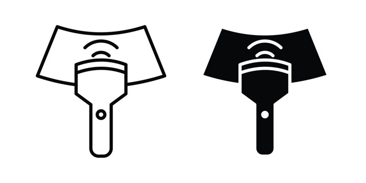 Ultrasound icon symbol set in black and white. EPS10