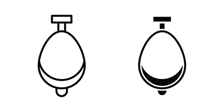 Urinal icon symbol set in black and white. EPS10