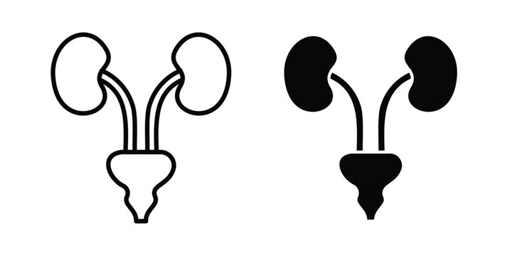 Urology icon symbol set in black and white. EPS10