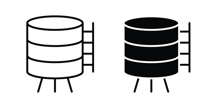 Water tank icon symbol set in black and white. EPS10