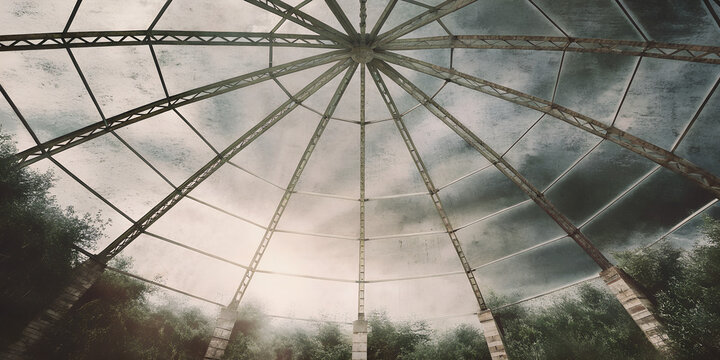 Radial Struts of the Glassless Atrium Dome