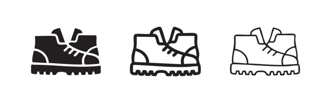 Boot icon, silhouette and outline