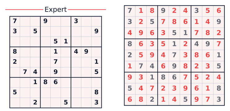 Sudoku Activity Book Page. Expert Level Puzzle With Intricate Grid and Challenging Numbers for Avid Brain Game Enthusiasts