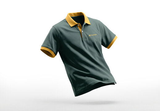 Floating Polo T-Shirt Mockup