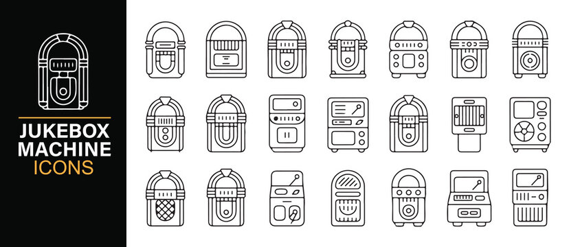 Classic Jukebox Audio Device Vector Illustration Pack