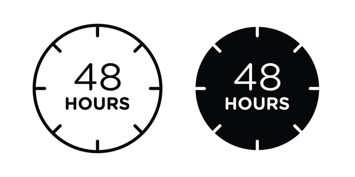 48 hours icon symbol. Editable stroke. vector icons