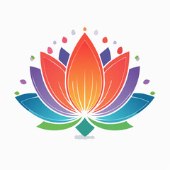 Obraz premium Colorful Lotus Flower Illustration