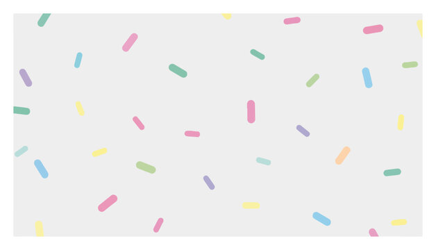 Colorful sprinkles seamless pattern with pastel candy confetti on light gray background minimalist style
