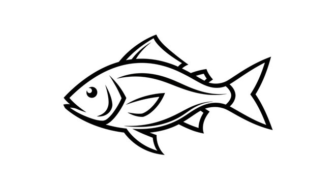 Fish Swimming Left Side View.