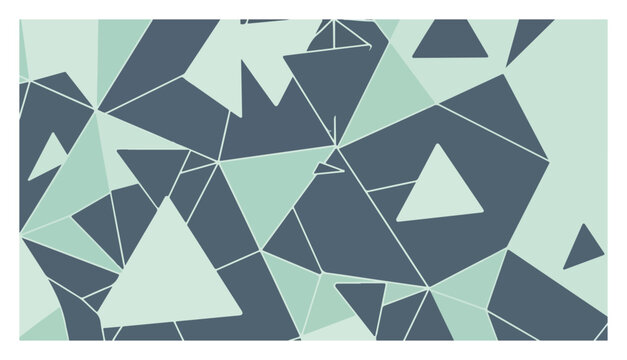 Geometric abstract pattern with triangular shapes in shades of teal and blue