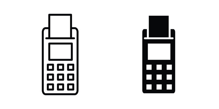 Card machine icon symbol. Editable stroke. vector icons