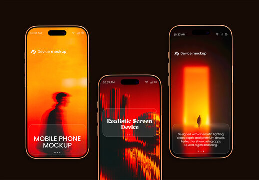 Realistic Mobile Phone Display Mockup