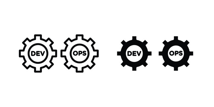 Devops icon symbol. Editable stroke. vector icons