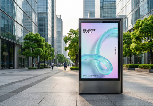 City Street Billboard Poster Display Mockup