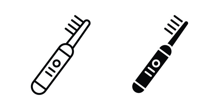 Electric toothbrush icon symbol. Editable stroke. vector icons