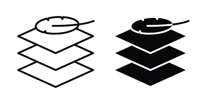 Fabric with feather icon symbol. Editable stroke. vector icons