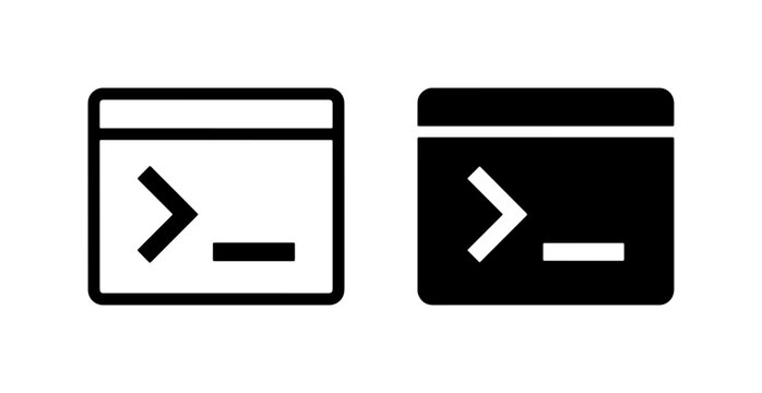 Command Line Interface Icons, Terminal Prompt Symbols, Computer Code Input Vector Set. Black and White Console Symbols for Digital Technology and Programming.