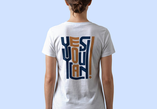 Women's Oversized White T-shirt Mockup