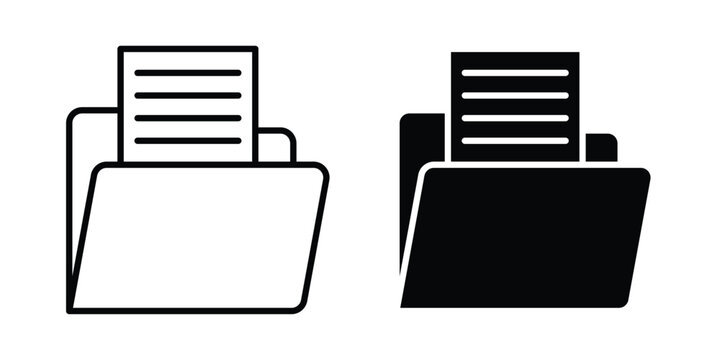 File Folder icon symbol. Editable stroke. vector icons