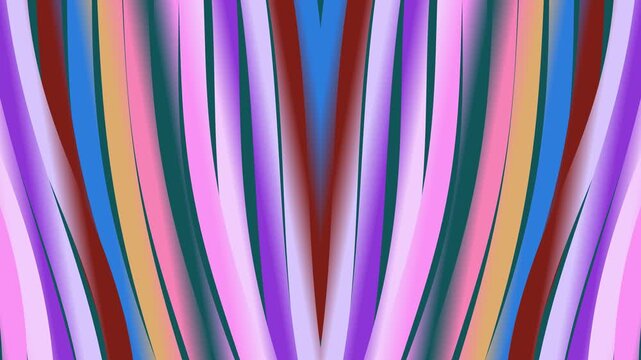 Abstract vertical rainbow stripes with a gentle outward curvature creating a sense of motion