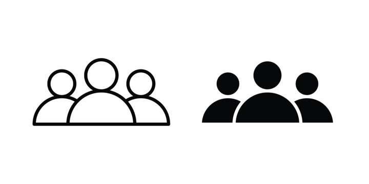 Group of people icon symbol. Editable stroke. vector icons
