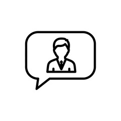 Fototapeta premium Message teacher icon vector illustration education communication outline