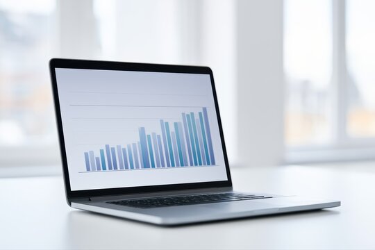 Laptop showing machine learning graphs analytics
