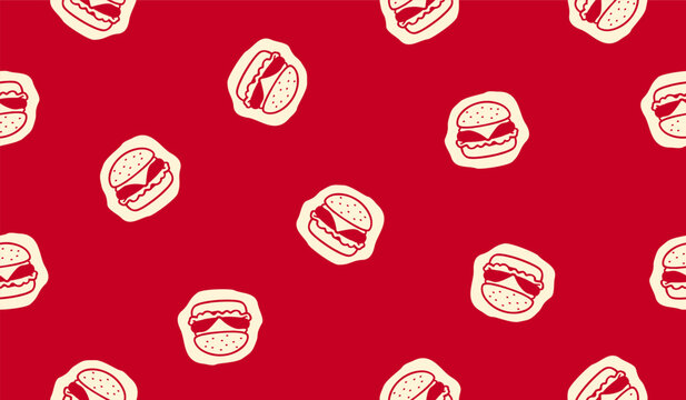 Burger pattern background vector design